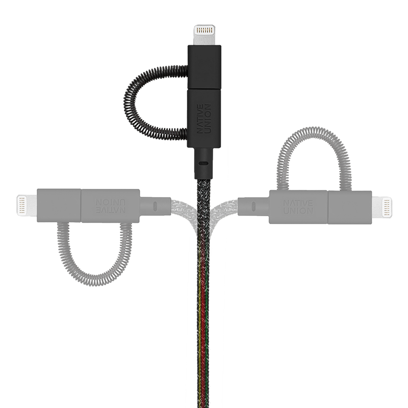 BELT CABLE UNIVERSAL COSMOS (USB-A TO MICRO-USB, LIGHTNING AND USB-C)