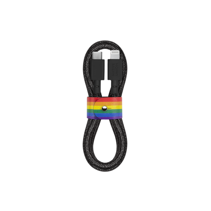 BELT CABLE PRIDE CHARCOAL (USB-C TO Lightning)