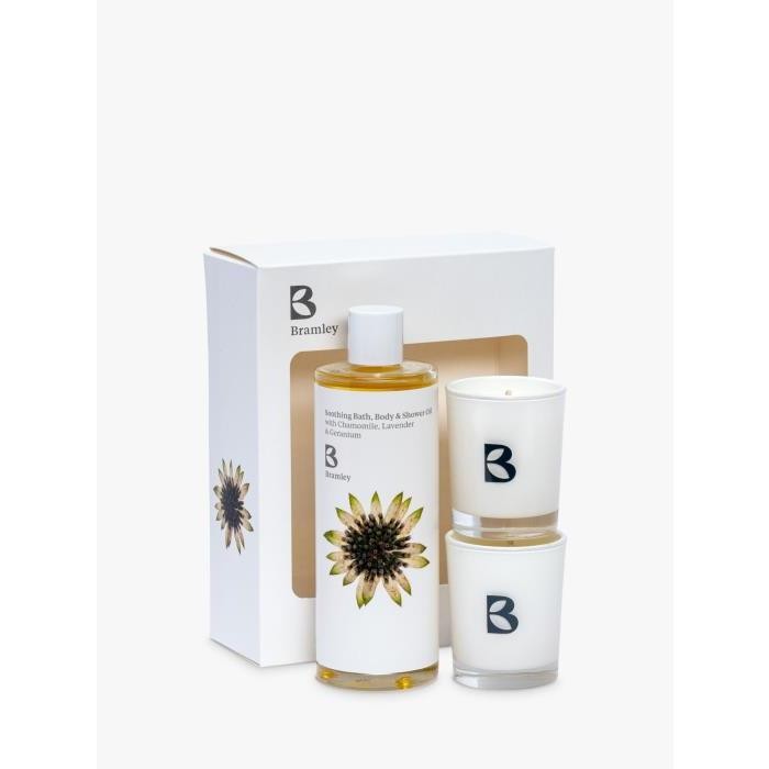 BRAMLEY SOOTHING BATH, BODY 바디 & SHOWER OIL & SCENTED CANDLE GIFT 선물 SET 세트