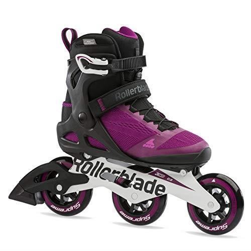 ROLLERBLADE 롤러블레이드 매크로블레이드 100 3WD 여성용 성인 피트니스 인라인 스케이트, 보라색 및 검정색, 성능 인라인 스케이트