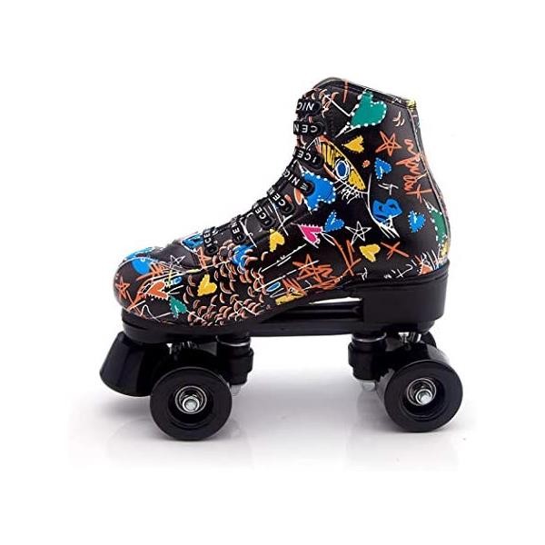 GETS 롤러 스케이트, 성인용 야외 스케이팅 라이트업용 클래식 하이탑 청소년 및 청소년용 4륜 롤러 스케이트