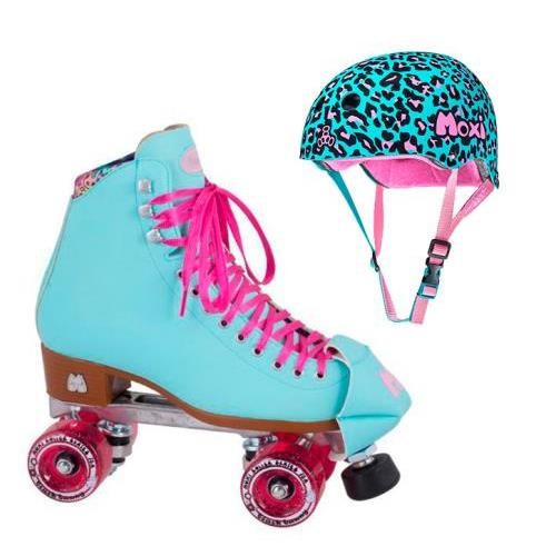스케이트전문샵 보드매니아 MOXI 목시 COMBO SET 세트 - BEACH BUNNY 롤러 스케이트 (블루 SKY) & 헬멧 헬멧 (LEO)