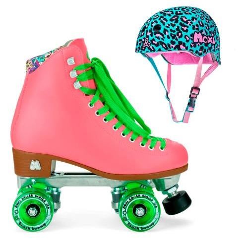 스케이트전문샵 보드매니아 MOXI 목시 COMBO SET 세트 - BEACH BUNNY 롤러 스케이트 (WATERMELON) & 헬멧 헬멧 (LEO)