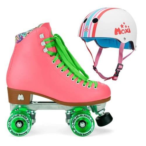 스케이트전문샵 보드매니아 MOXI 목시 COMBO SET 세트 - BEACH BUNNY 롤러 스케이트 (WATERMELON) & 헬멧 헬멧 (STRIPEY)