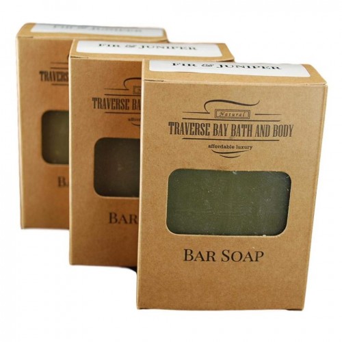 TRAVERSE BAY BATH AND BODY 바디 FIR JUNIPER WITH FRENCH 그린 CLAY ALL NATURAL HANDMADE COLD PROCESS SOAP ESSENTIAL OIL SOAP. 3 BAR PACK 15 + OZ. B07NCQDBWX