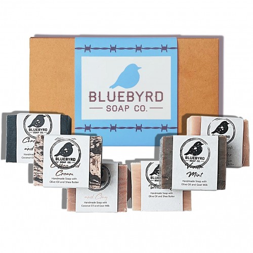 BLUEBYRD SOAP CO. 블루BYRD GOAT MILK BARS SET 세트 OF 6 ALL NATURAL ARTISAN HANDMADE BAR SOAPS SAMPLER GIFT 선물 PACKS SCENTED GOATS BODY 바디 WASH PACK VARIETY MADE WITH CH B08R6G797G