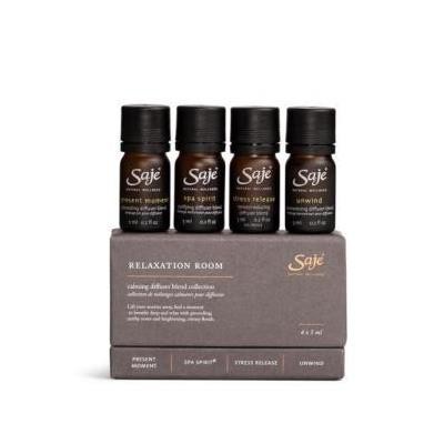 SAJE 세이지 캐나다 천연 NATURAL 웰니스 SAJE RELAXATION ROOM CALMING DIFFUSER BLEND COLLECTION FORMULATED 4 PCS NEW 2021신상