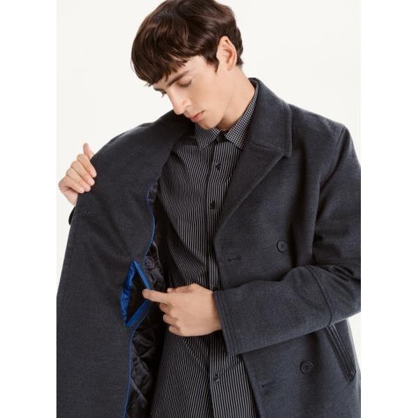 DKNY PEACOAT 코트 WITH FAUX 레더 TRIM