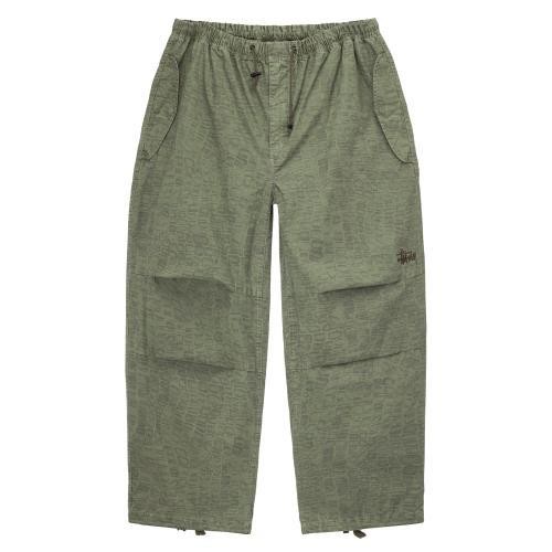 STUSSY 스투시 NYCO PRINTED OVER TROUSER 바지 팬츠 OLIVE CROC