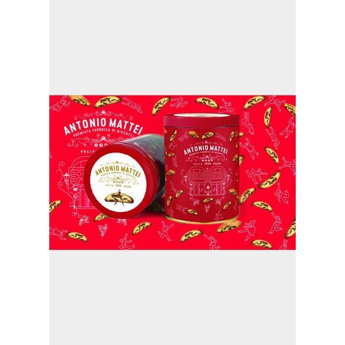 ANTONIO MATTEI BISCOTT 스캇 스콧IFICIO 다크 초콜릿 비스코티 라 로사 주석 상자  4.4온스