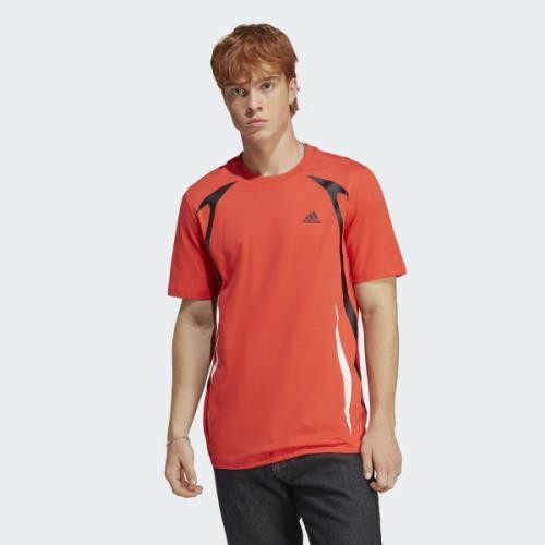 아디다스 컬러블록 티셔츠 BRIGHT RED / 화이트 블랙 IC3703