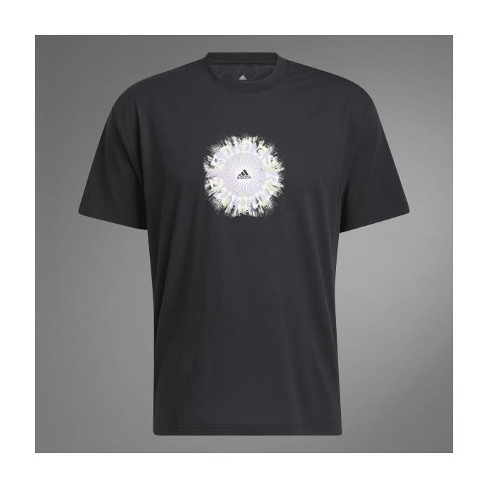 아디다스 러닝 그래픽 티셔츠 - 성별 중립 블랙 HA4308