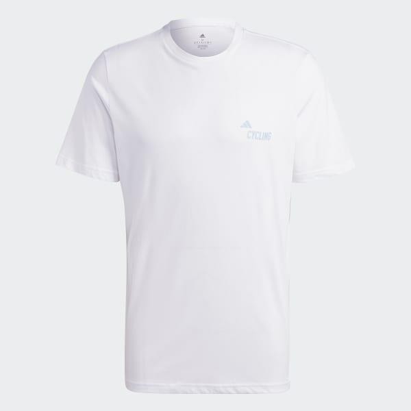 아디다스 사이클링 그래픽 티셔츠 - 성별 중립 화이트 HT7507