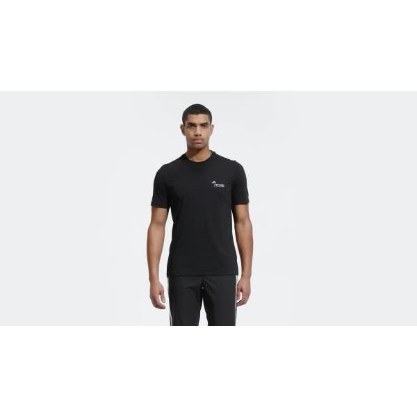 아디다스 사이클링 그래픽 티셔츠 - 성별 중립 블랙 HT7506
