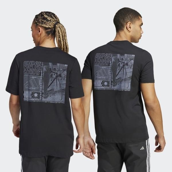 아디다스 사이클링 그래픽 티셔츠 - 성별 중립 블랙 HT7506