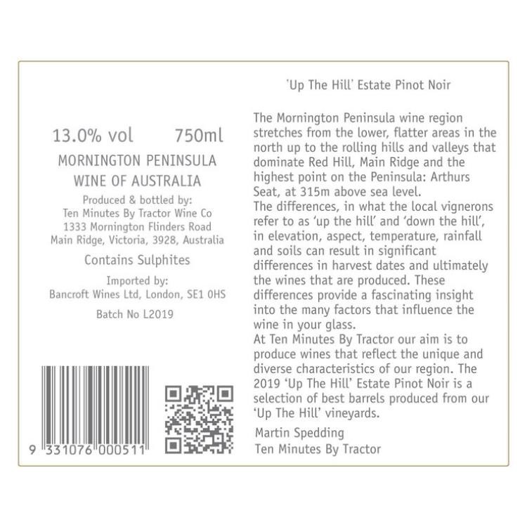 Ten Minutes by Tractor Up the Hill Pinot Noir  75cl