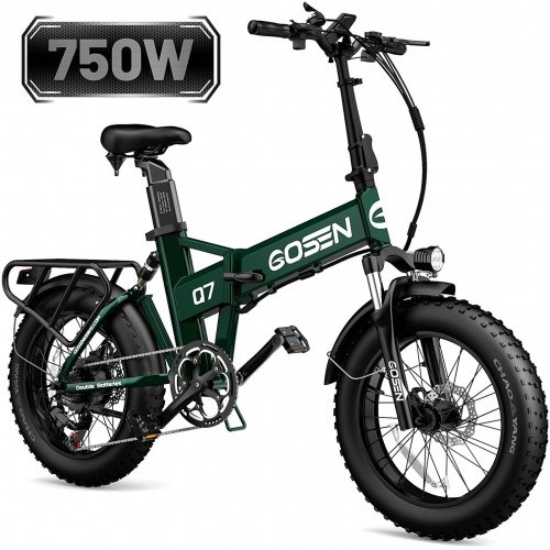 테스웨이 GOSEN Q7/M5 70-100MI 장거리 17AH/31AH 성인용 전기 자전거 - 성인용 750W/1000W 접이식 EBIKE 자전거S 28MPH  20   X 4.0   지방 타이어 전기 자전거(유압 브레이크 및 풀 서스펜션 포함)