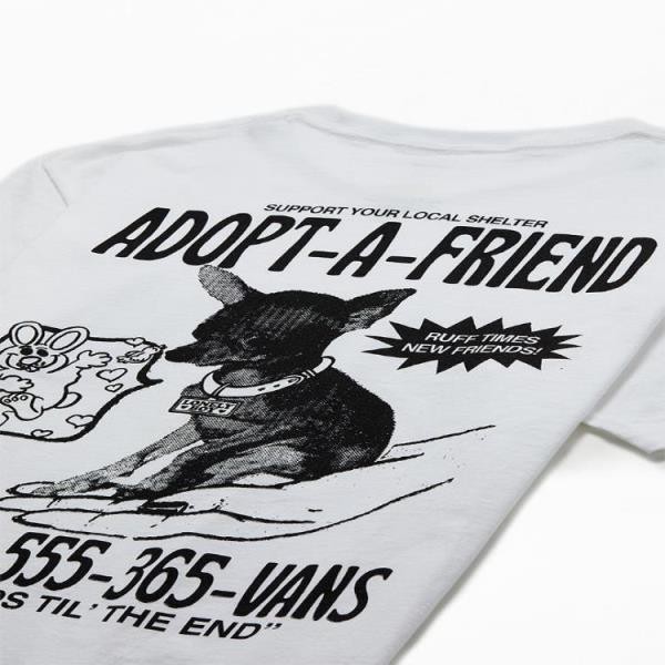VANS 반스 미국 영국 상품 ADOPT A FRIEND 티셔츠