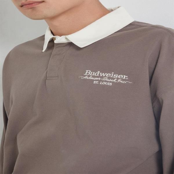 BUDWEISER BY PACSUN CONTRAST LONG SLEEVE 폴로 SHIRT 셔츠