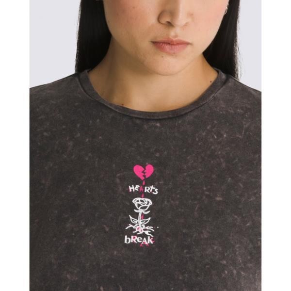Vans 반스 미국 영국 상품 Heartbreaker Crew 크루 크루넥 Crop 티셔츠 블랙