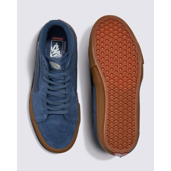 Vans 반스 미국 영국 상품 스케이트 SK8-하이 빈티지 Shoe BLUE/GUM
