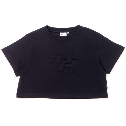 FILA × YONAKA ショート丈 Tシャツ ブラック 23SS-S fs0188-08