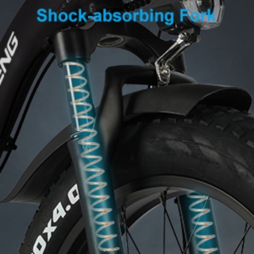 GOSEN 750W/1125W 접이식전기자전거  48V 15AH 장거리 EBIKE 자전거가 장착된 최대 속도 31MPH  성인용 20 X4.0 스텝 스루 팻 타이어 전기 자전거  듀얼쇼크 업소버  선물용 프론트 캐리어.