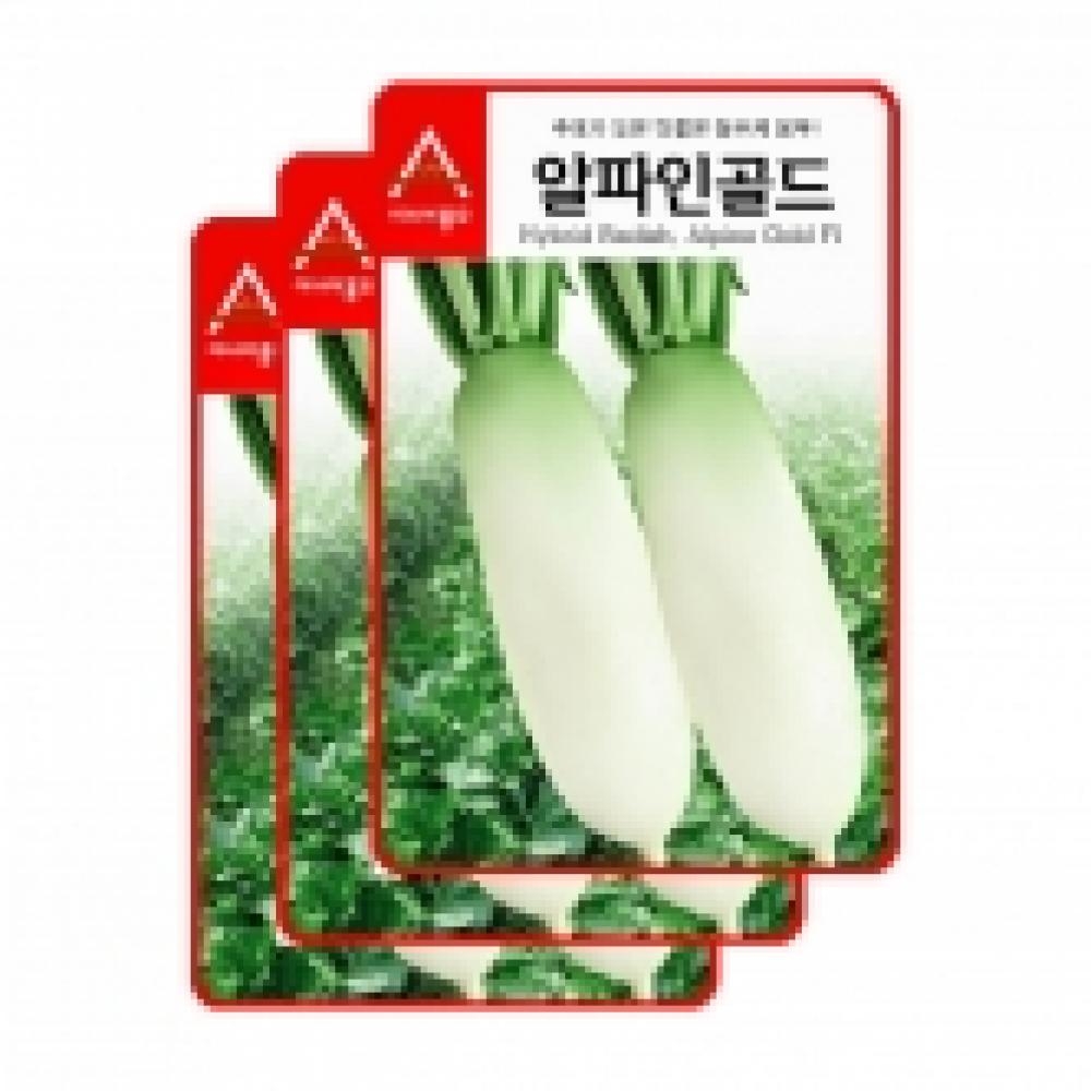 아시아종묘 채소씨앗종자 - 봄무씨앗 알파인골드(6gx3)