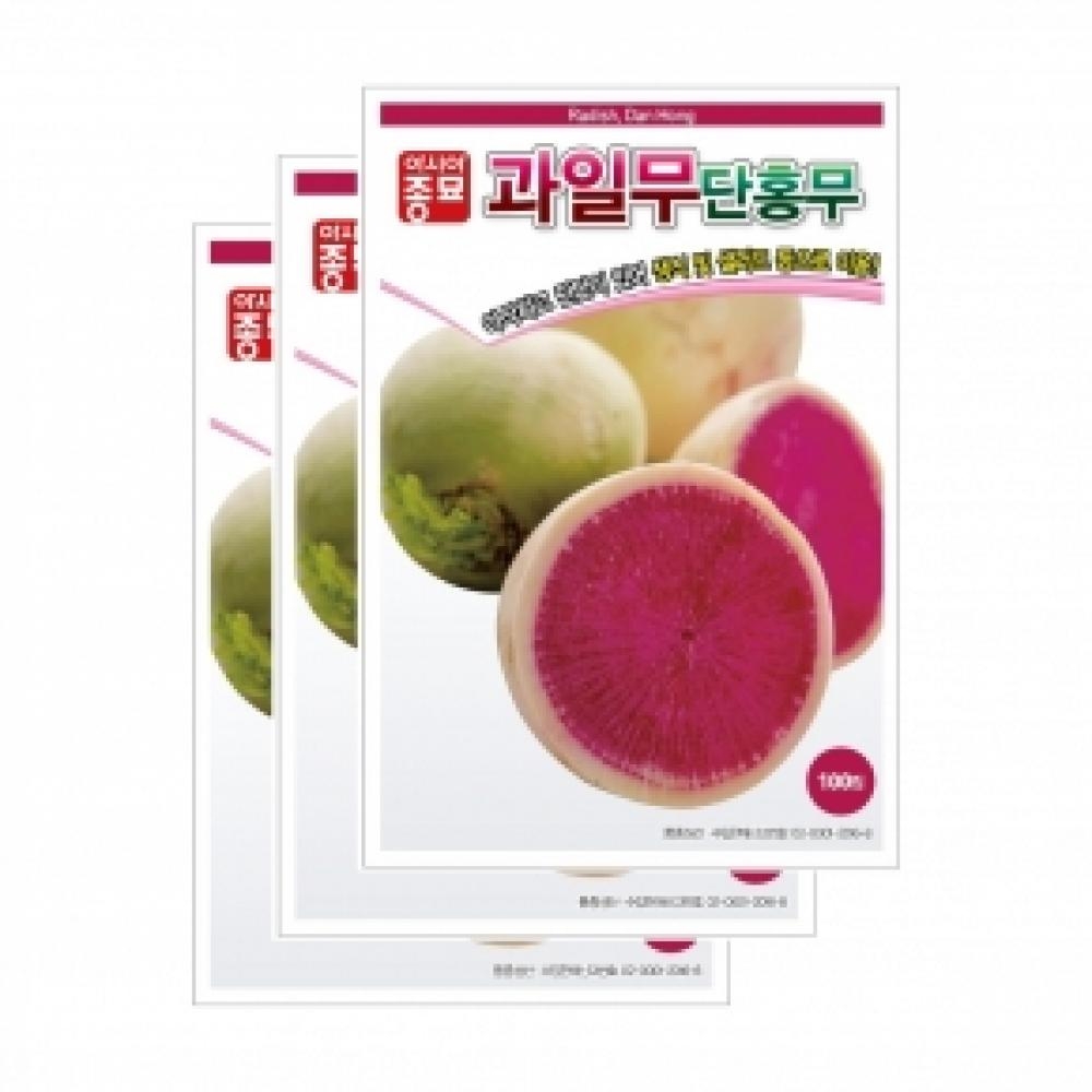 아시아종묘 채소씨앗종자 - 무씨앗 단홍무,과일무(100립x3) 수박무