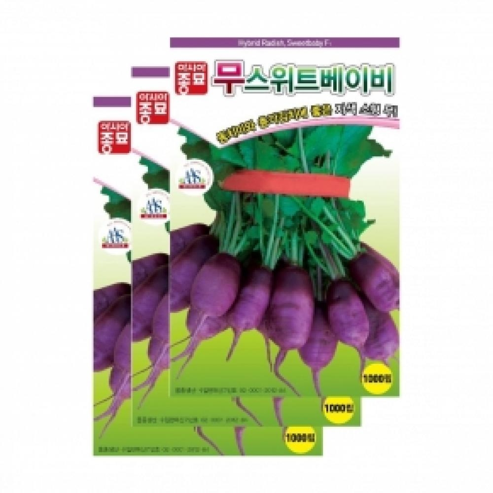 아시아종묘 채소씨앗 - 자색 소형무 스위트 베이비(1000립x3)